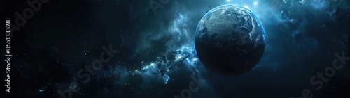 Earth viewed from space with a star-filled background
