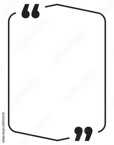 Quote box frame. Text blog information block icon .Quote info box quotation icon. vector illustration. white background.