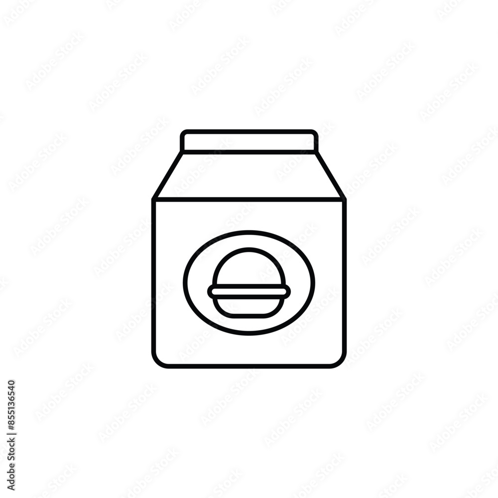 Food Packaging icon design with white background stock illustration