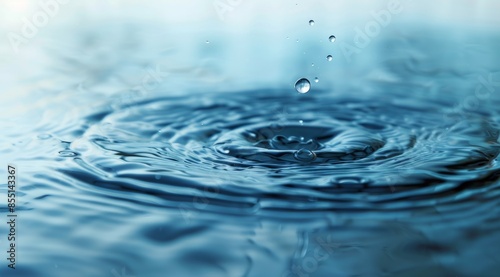 Close-up of water droplets and ripples on surface