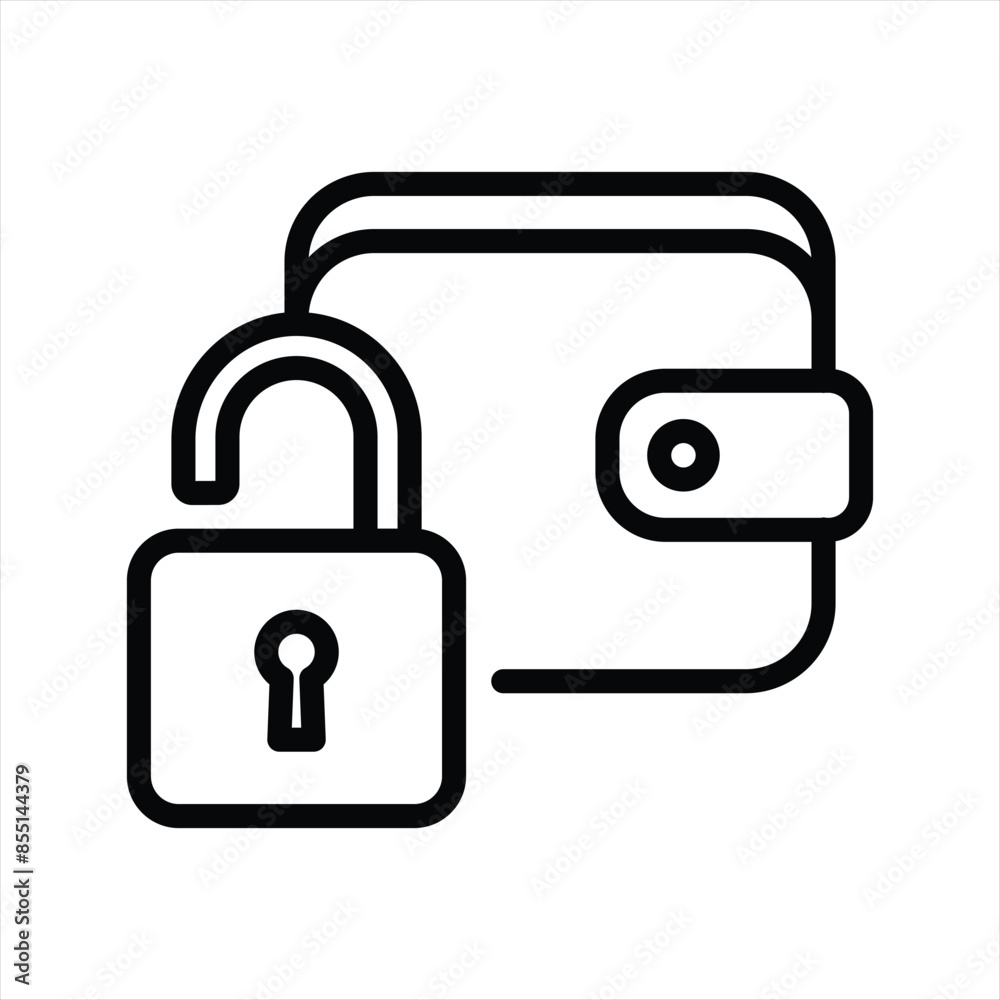 Hack Digital wallet simple line icon Hack Digital wallet simple line icon