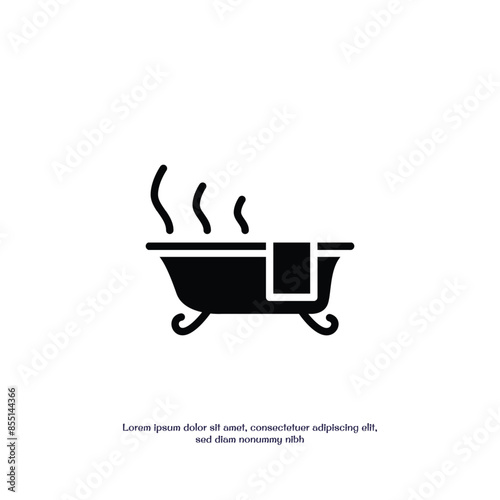 warm tub solid icon vector design good for web or mobile app