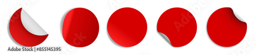 red circular stickers plain tags vector art offer