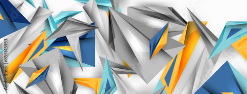 Minimal geometric abstract background. Low poly dynamic triangle design. Trendy techno business template for wallpaper, banner, background or landing