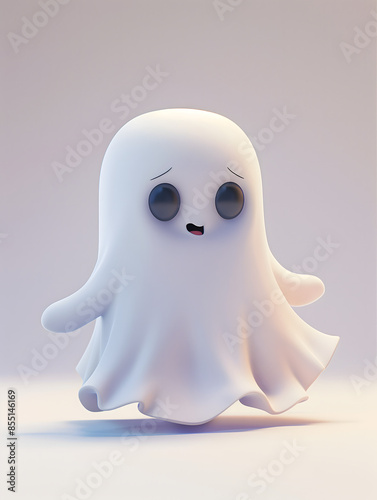 Ilustración de fantasma en fondo  blanco