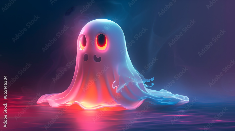 Ilustración de fantasma en fondo de colores pastel Ilustración de fantasma en fondo de colores pastel
