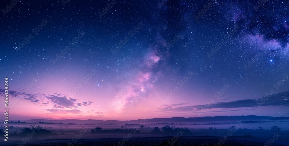 Lavender fields under a starry night sky Lavender fields under a starry night sky
