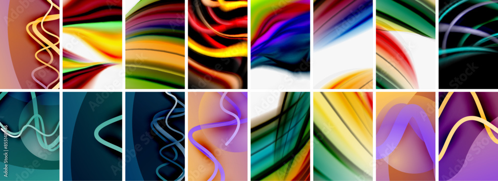 Collection of abstract background with waves, colorful shapes and 3d shadow effect. Vector Illustration For Wallpaper, Banner, Background, Card, Book Illustration, landing page Collection of abstract background with waves, colorful shapes and 3d shadow effect. Vector Illustration For Wallpaper, Banner, Background, Card, Book Illustration, landing page