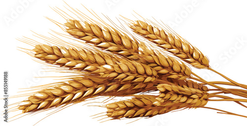 Watercolor Malt for Beer production. Wheat Grains on white isolated background. Hand painted illustration of Barley for Octoberfest  vector 