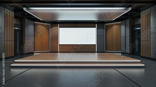 Television studio, virtual studio set. ideal for green screen compositing.	
