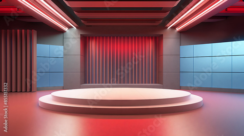 Television studio, virtual studio set. ideal for green screen compositing.	
