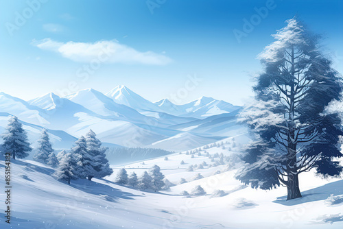 Snowy Landscape in Winter