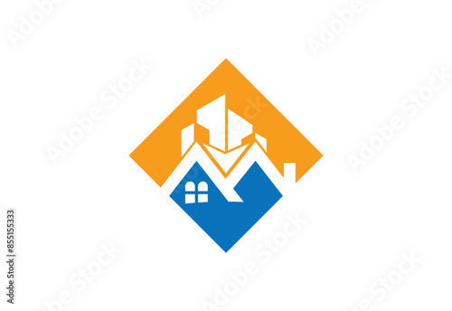 Free Download Modern Real Estate House logo design. Construction Architecture Building Logo Design, Vector illustration - GFXLoad