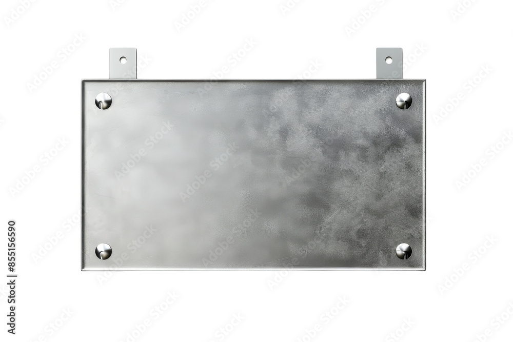 Blank metal sign with screws and brackets, ready for customization. Perfect for business, industrial, or directional signage backgrounds. Blank metal sign with screws and brackets, ready for customization. Perfect for business, industrial, or directional signage backgrounds.