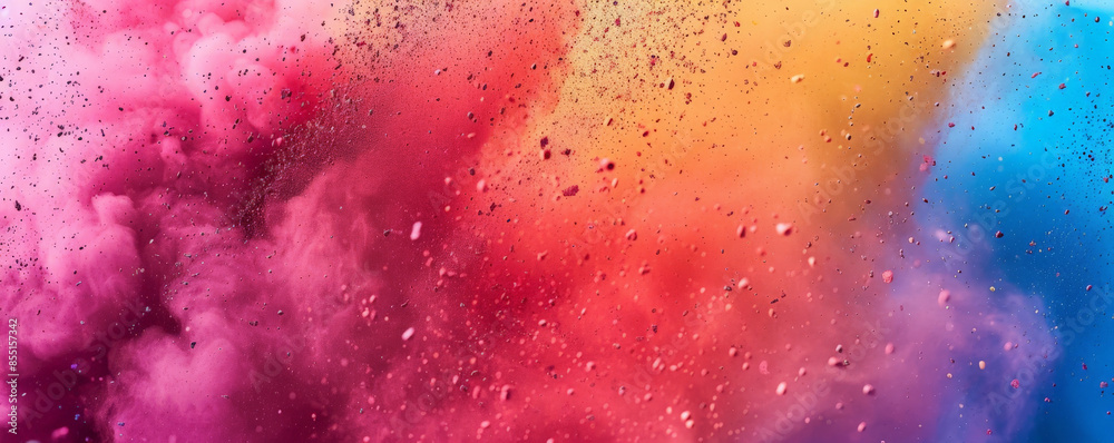 Bright background with a burst of vivid color powder. Bright background with a burst of vivid color powder.