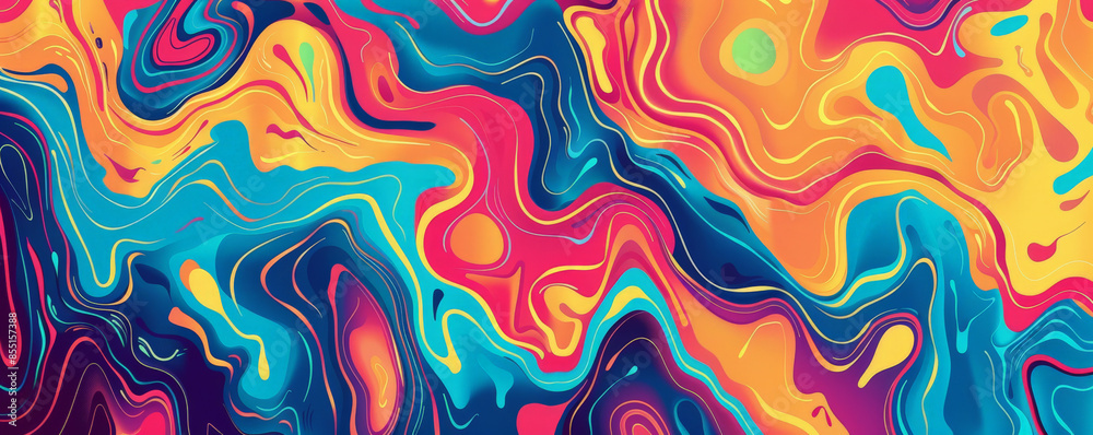 Bright background with a colorful, psychedelic pattern. Bright background with a colorful, psychedelic pattern.