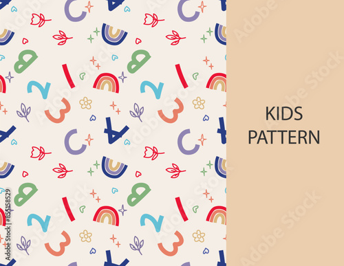 cute children pattern. cute kid pattern. cute seamless pattern design