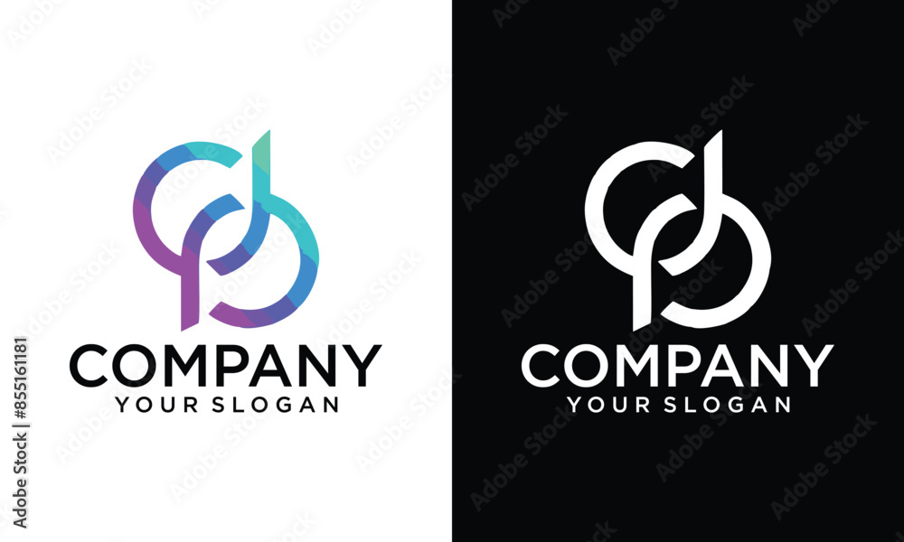 Fototapeta premium Alphabet letters Initials Monogram logo DP PD D P