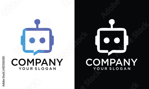 Chat robot chat bot logo icon vector