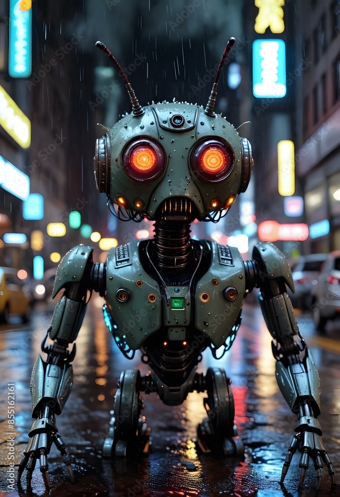 Robot in the Rain, Neon City Robot in the Rain, Neon City