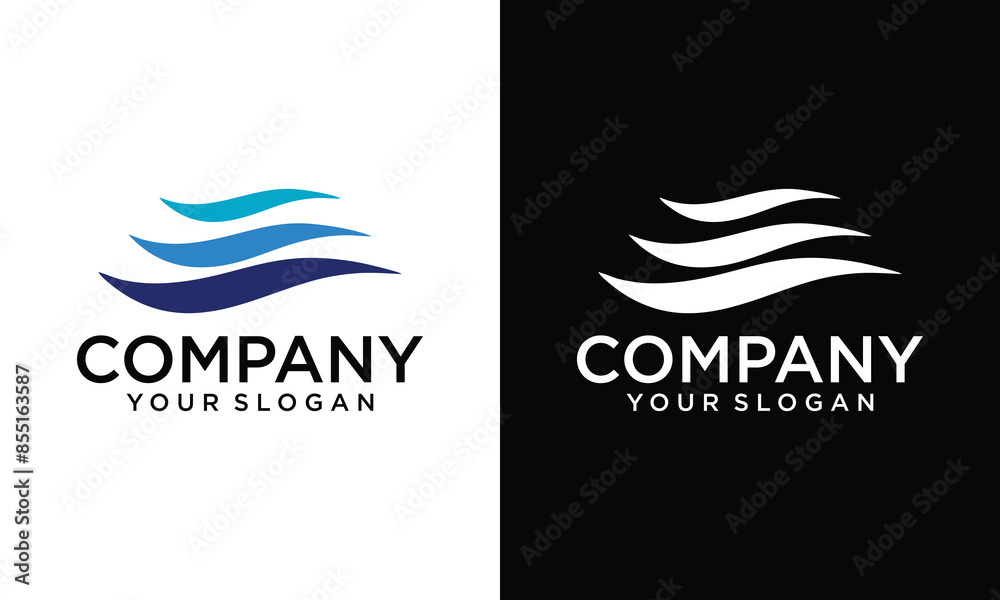 Wave beach vector illustration design logo Wave beach vector illustration design logo