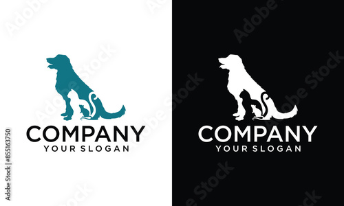 Vector Illustration of pet dog and cat  Can be used as a pet shop