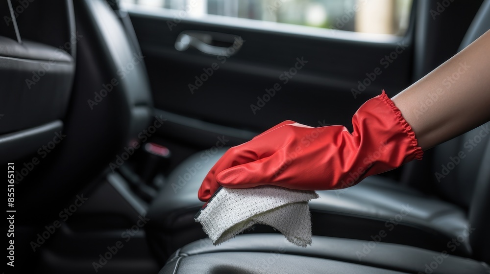 Hand cleaning car seat Hand cleaning car seat