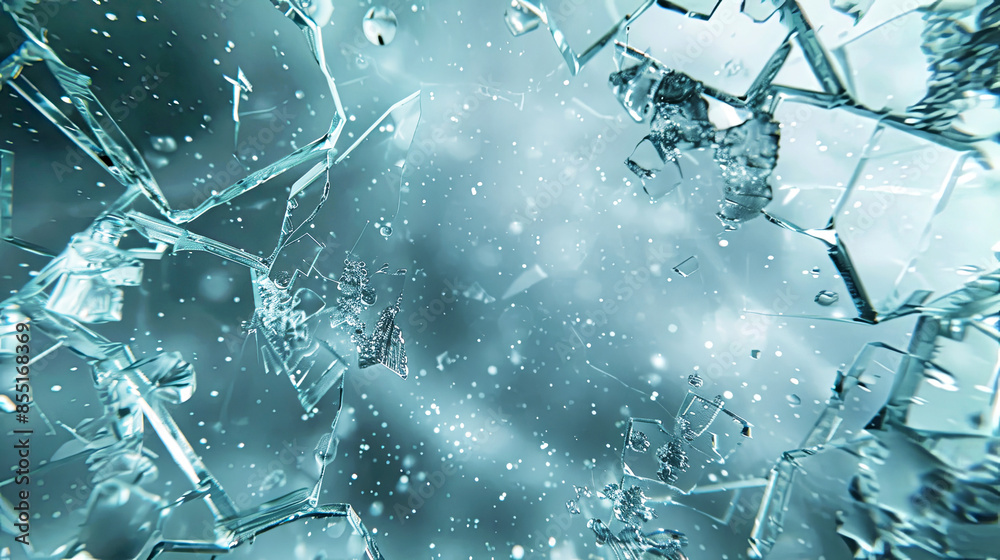 Naklejka premium Glass broken. Texture abstract background. Banner design