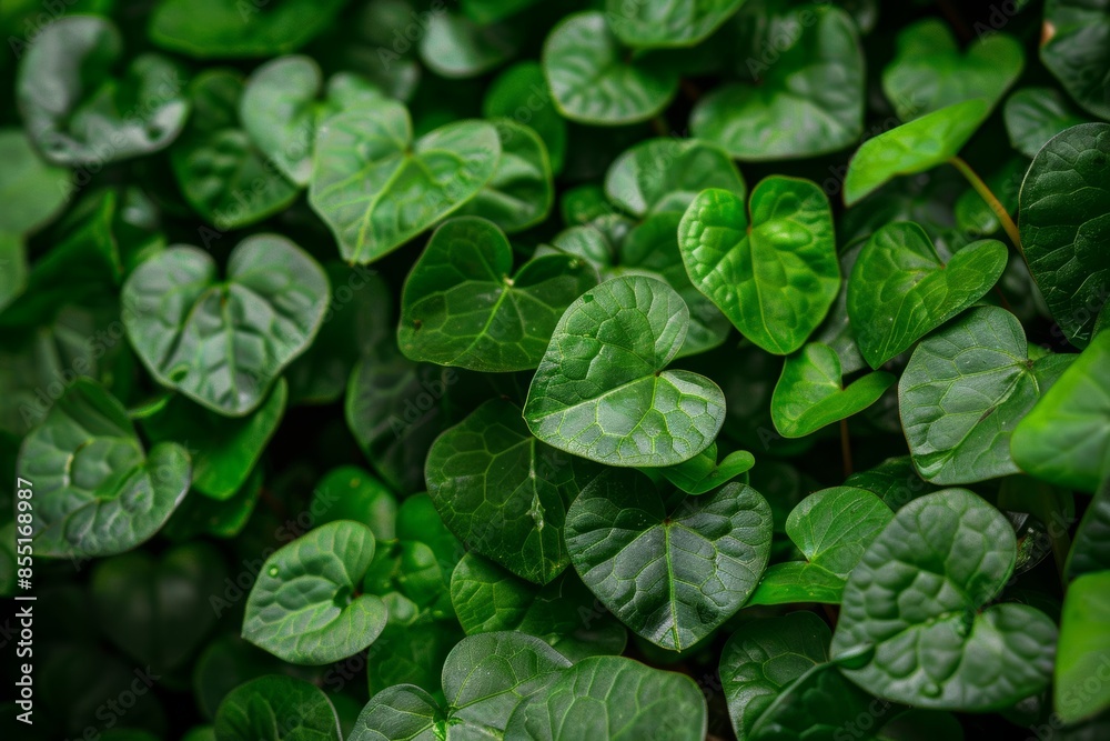 Top view of Piper sarmentosum Roxb in garden, nature background.
