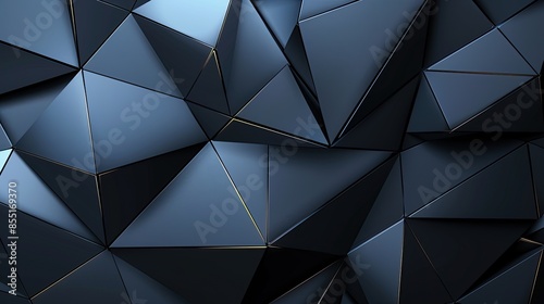 Sleek Black and Blue Polygon Web Banner: A Modern Design Element