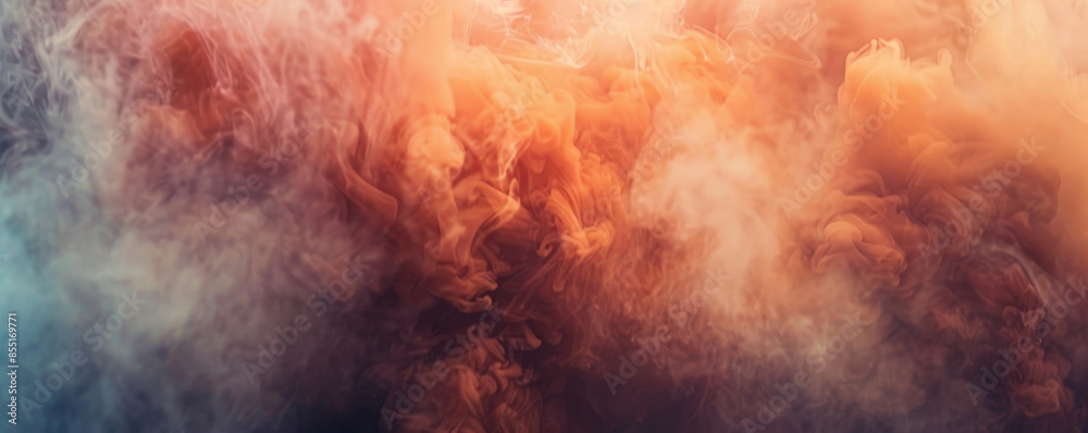 Obraz premium Smoke background with deep, copper-colored smoke plumes.
