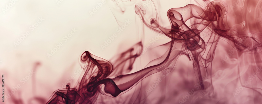 Fototapeta premium Smoke background with dark, burgundy smoke against a light background.