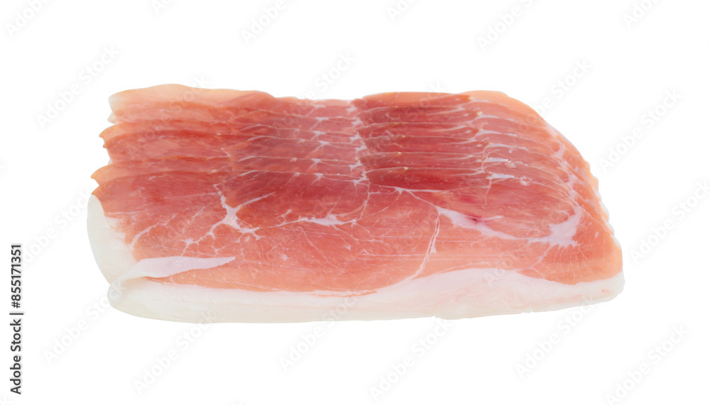 Sliced pork bacon isolated on white. Sliced pork bacon isolated on white.