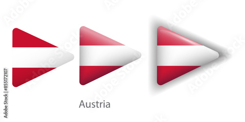 Free Download Austria flag vector icons set in the shape of rounded triangle - GFXLoad