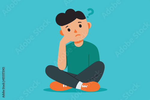 a man thinking in sitting with confused face