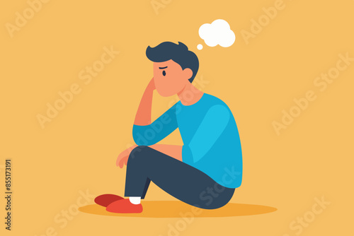 a man thinking in sitting with confused face