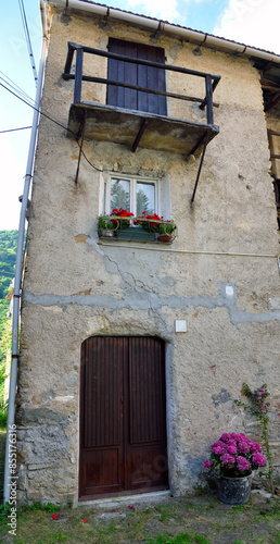 ancient houses in Senarega Valbrevenna Genoa Italy photo