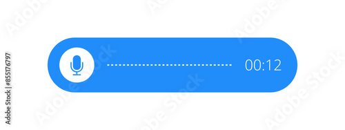 Voice Message icon modern flat vector image. Voice chat icon. Podcast Microphone. Audio message.