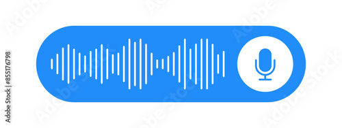 Voice Message icon modern flat vector image. Voice chat icon. Podcast Microphone. Audio message.