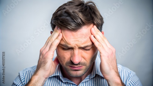 young man with headache