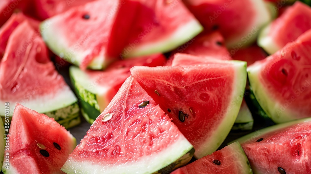 a pile of watermelon slices a pile of watermelon slices