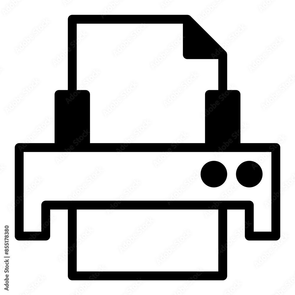 Printer icon or logo illustration outline black style Printer icon or logo illustration outline black style