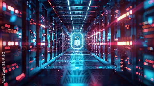A shielded gateway blocking unauthorized access to secure digital services, with glowing security protocols