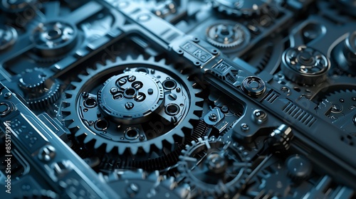 A shielded lock mechanism with rotating gears, representing secure authentication processes for digital accounts