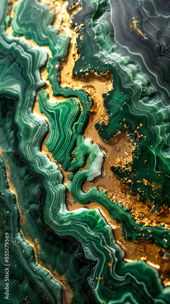 Abstract Green and Gold Wave Design Abstract Green and Gold Wave Design