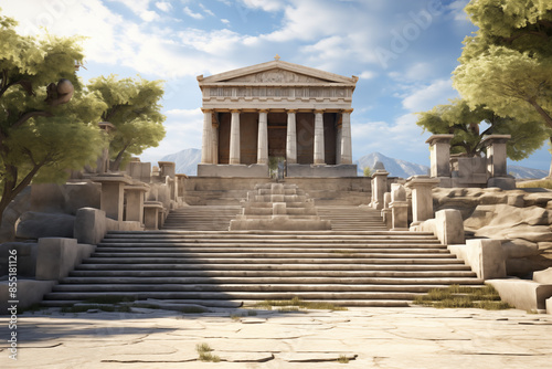 Greek temple image. Greek civilization. Archeology of ancient Greece. News about ancient Greece. History book about ancient Greece.