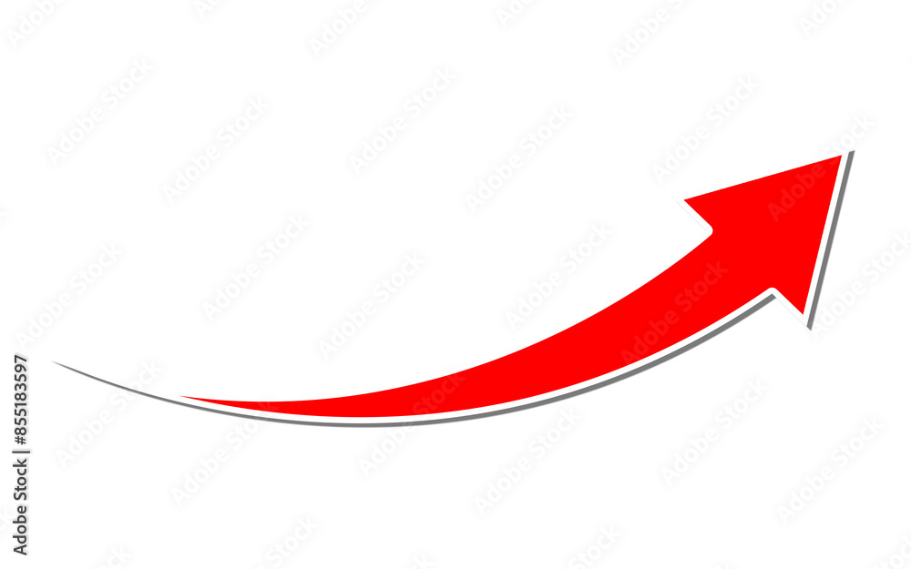 red arrow curve graph isolated on transparent background red arrow curve graph isolated on transparent background