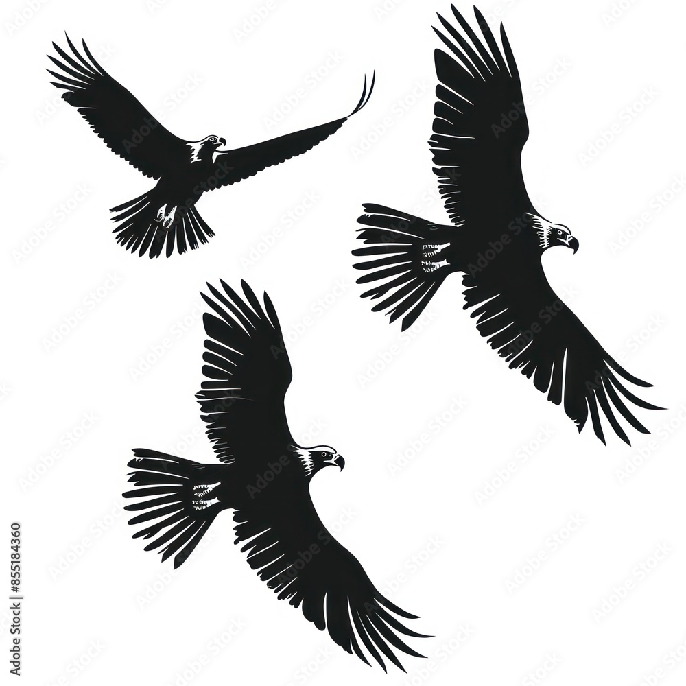 Obraz premium An attacking eagle flying in the sky with a large wingspan