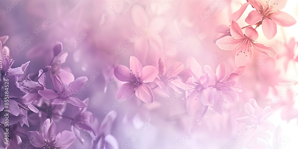 Gradient from light pink to soft purple with subtle floral patterns, providing a gentle and feminine look, ideal for a beauty product or spring sale banner Gradient from light pink to soft purple with subtle floral patterns, providing a gentle and feminine look, ideal for a beauty product or spring sale banner