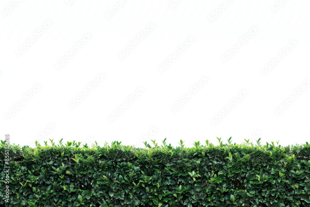 English garden with neatly trimmed green hedges, isolated on white . English garden with neatly trimmed green hedges, isolated on white .
